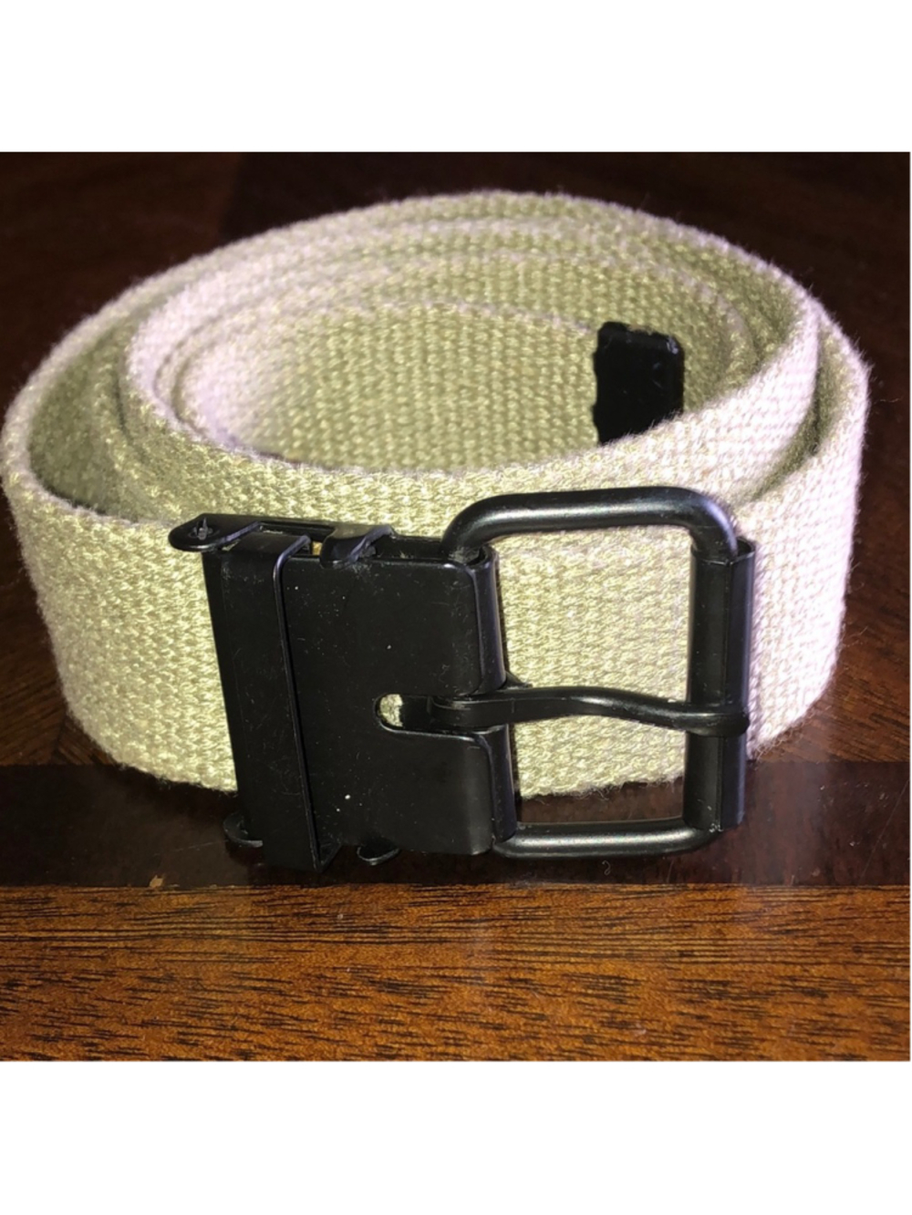Light Green & Matte Black Canvas Belt L/XL